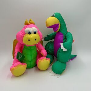 Vintage Nylon Plush Dinosaur Stuffed Animal Celebration by Gibson Greetings (2)